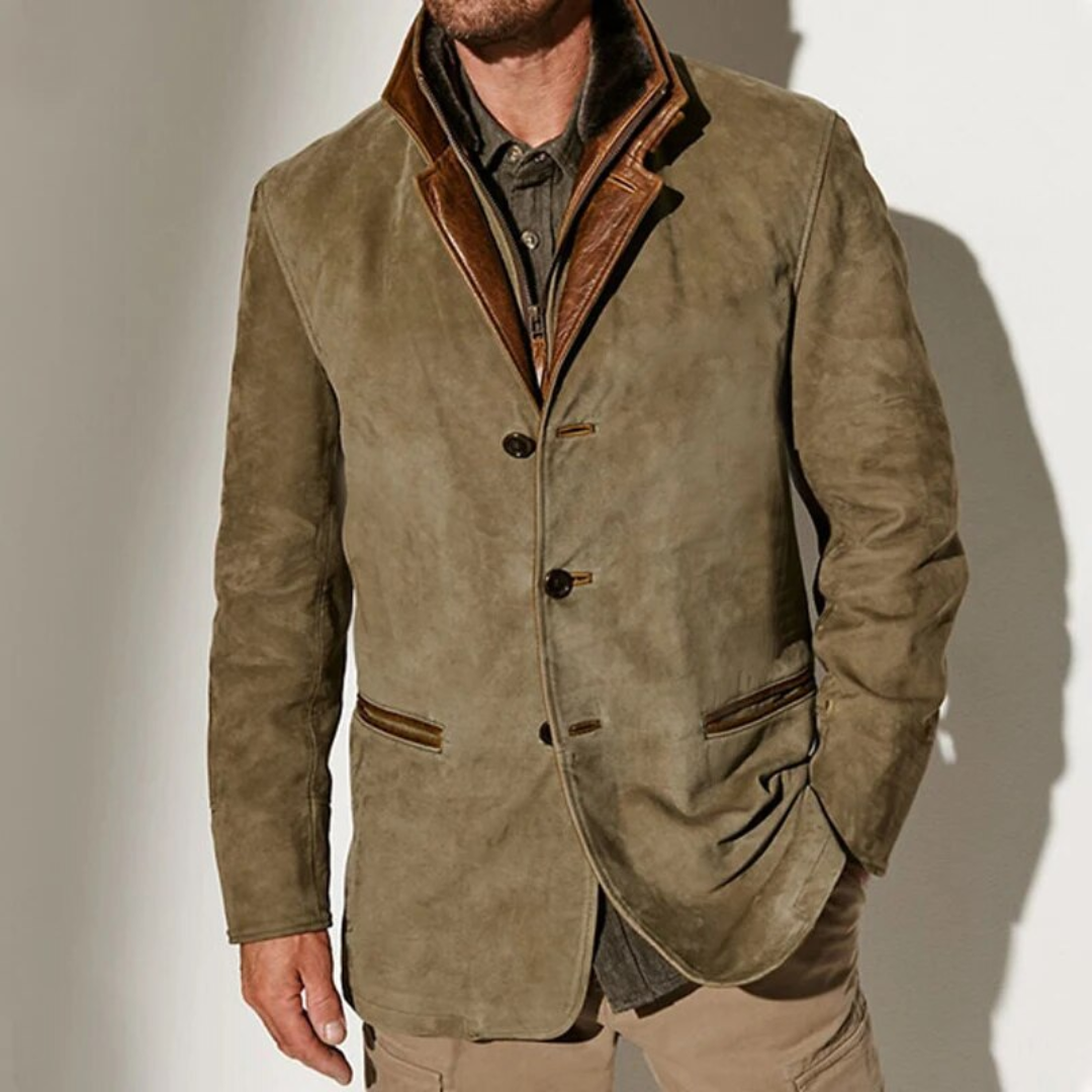 Elegante luxe jas voor mannen, biedt verfijning, comfort en bescherming tegen de winterkou.
