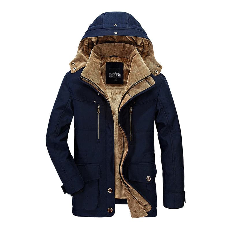 Elegante outdoor winterjas voor mannen, biedt stijl en warmte voor koude winterdagen