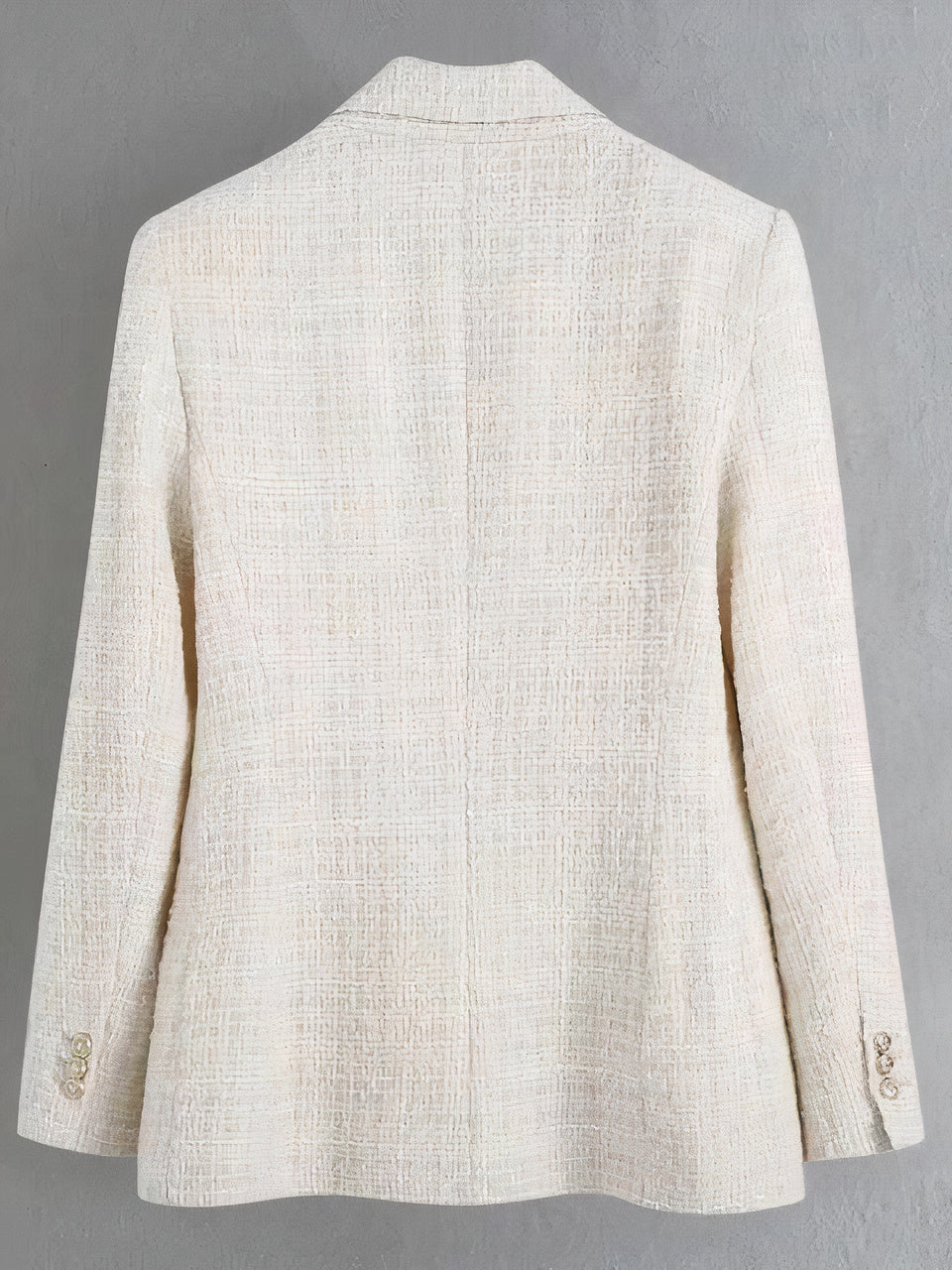 Elegante tweed blazer voor dames - ideaal voor herfst- en winterdagen, met een dubbele rij knopen en tweedmateriaal van hoge kwaliteit