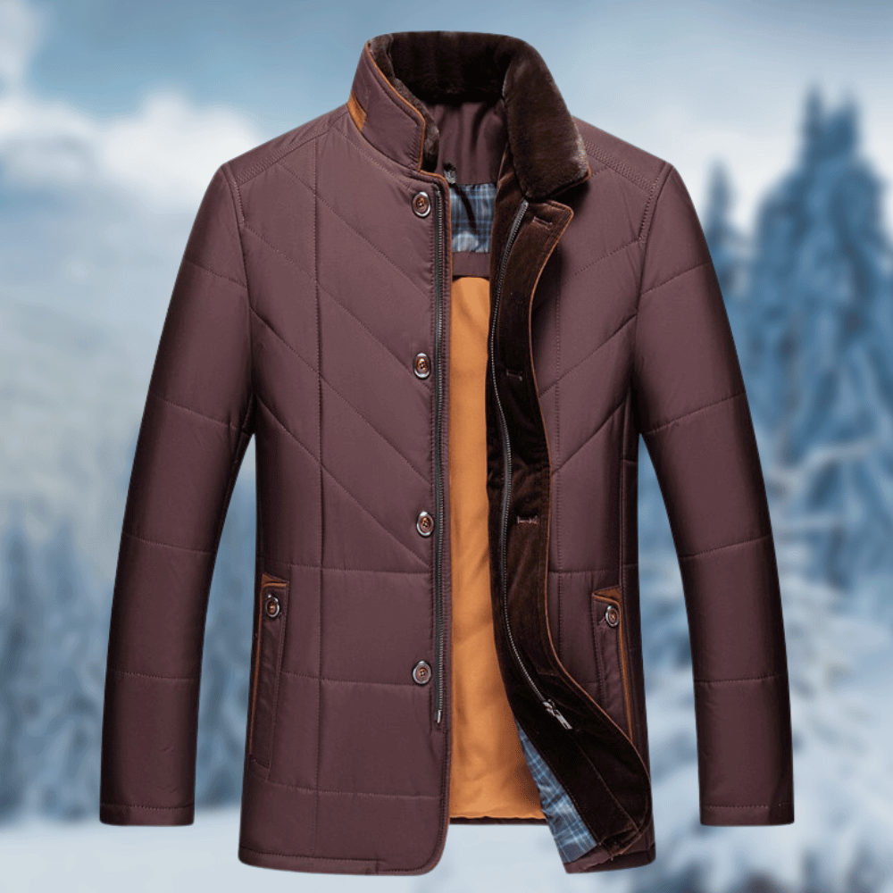 Elegante, warme winterjas voor heren, ideaal voor koude herfst- en winterdagen, met een modern ontwerp en hoge functionaliteit.