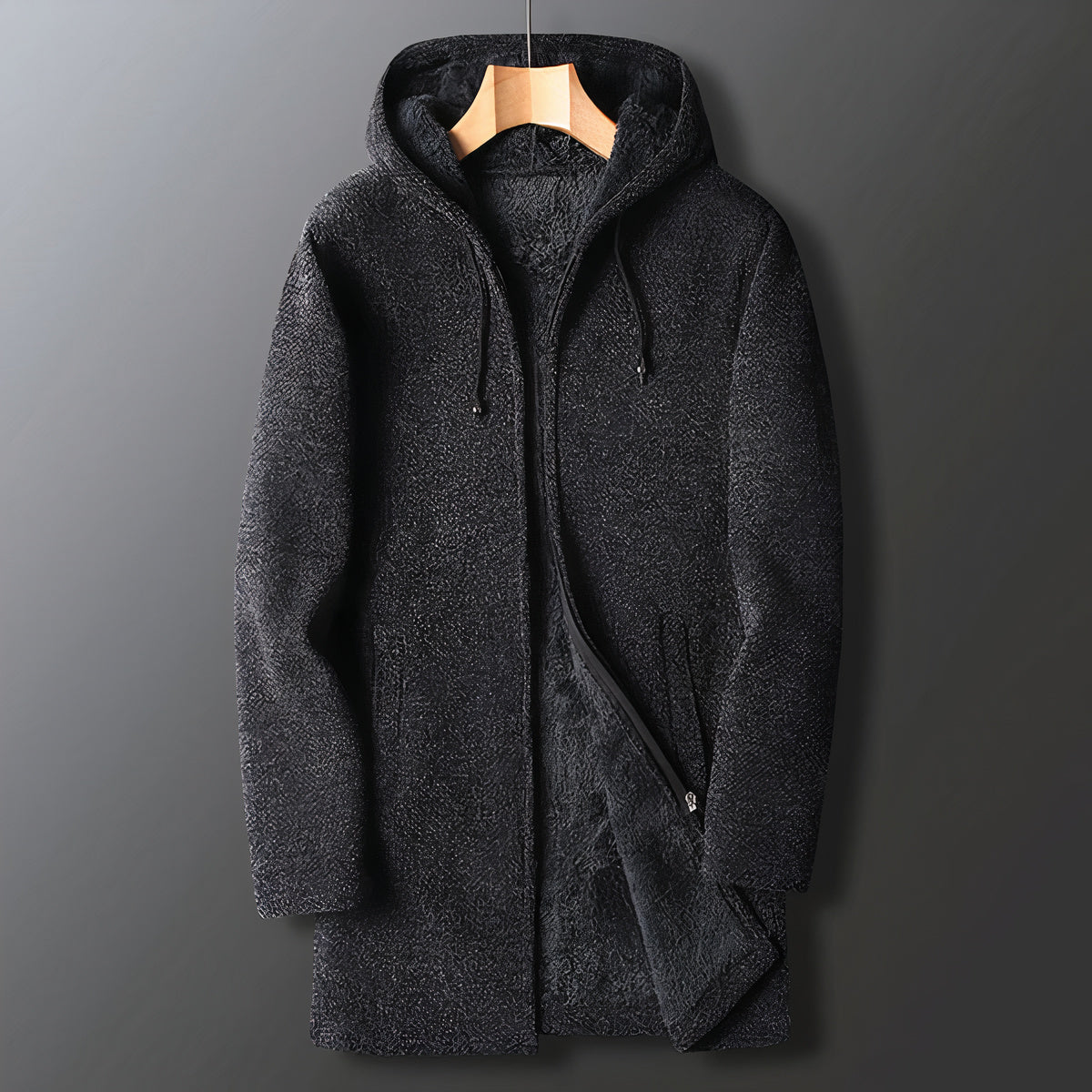Elegante heren fleecejas met capuchon en zachte voering voor koude dagen