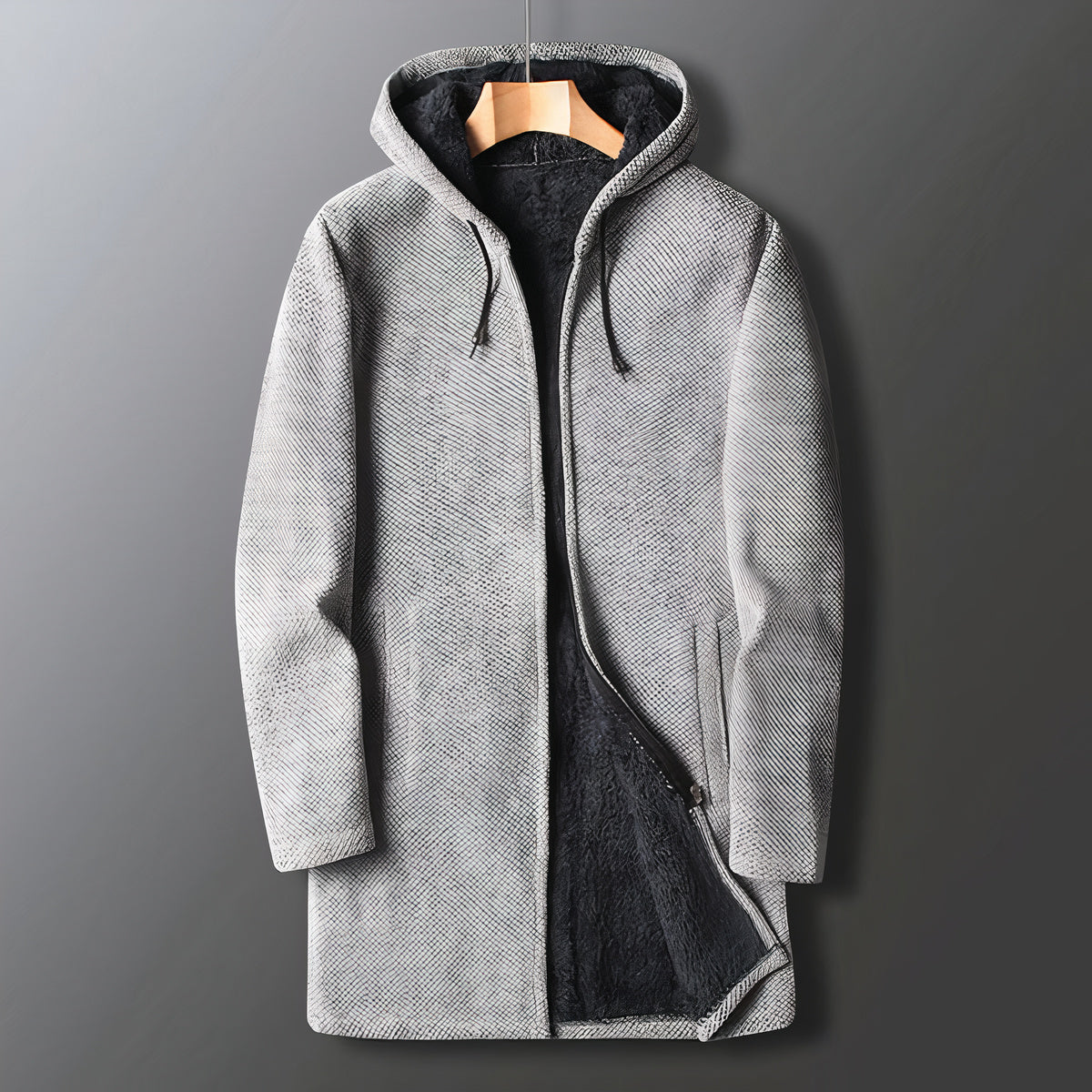 Elegante heren fleecejas met capuchon en zachte voering voor koude dagen