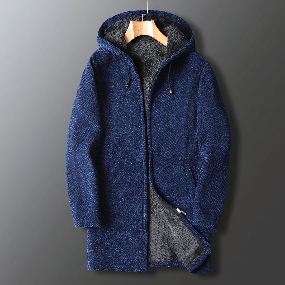 Elegante heren fleecejas met capuchon en zachte voering voor koude dagen