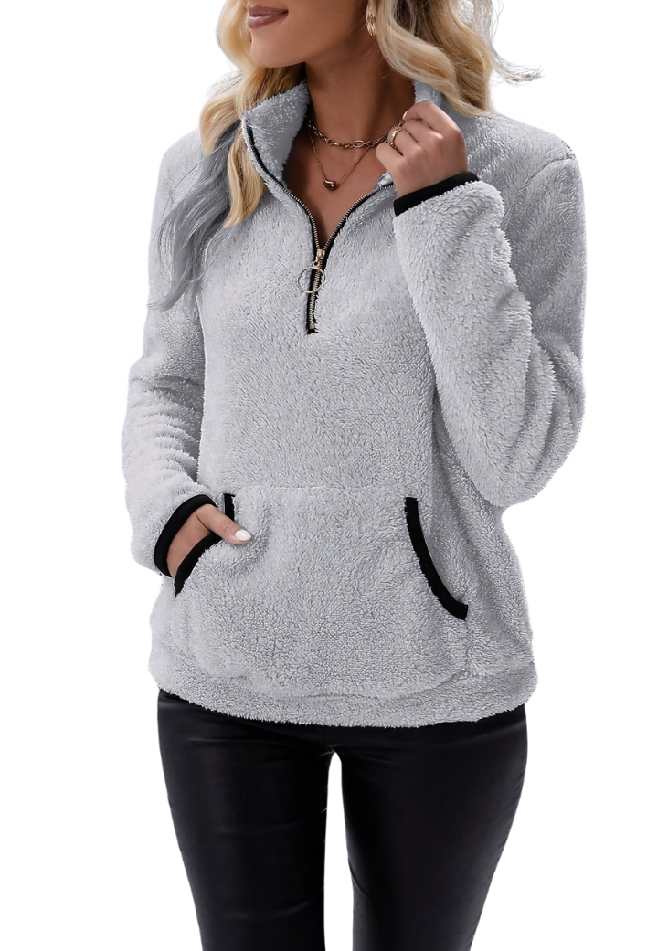 Stijlvolle wintertrui voor dames van fleece, warm en comfortabel.