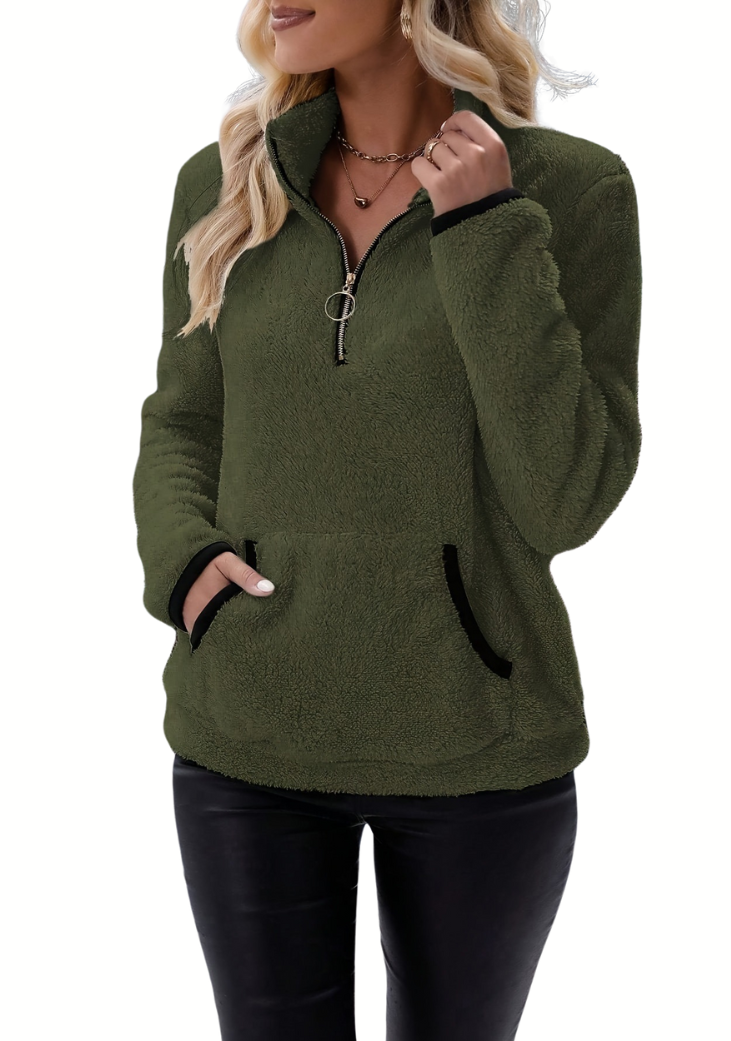 Stijlvolle wintertrui voor dames van fleece, warm en comfortabel.