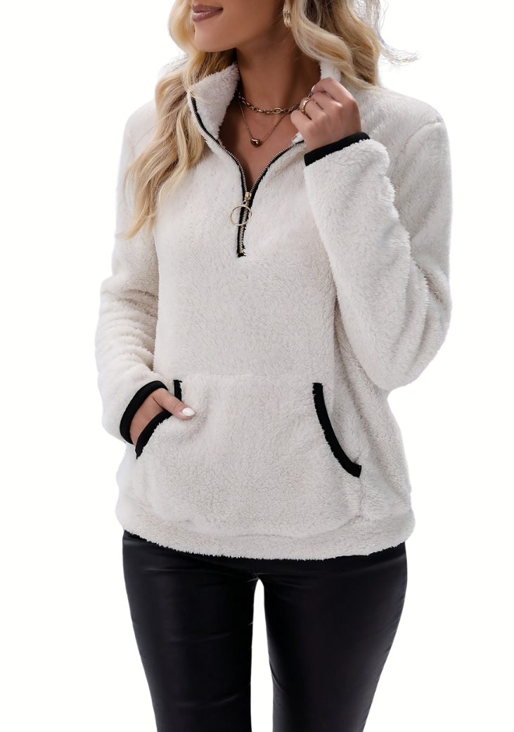 Stijlvolle wintertrui voor dames van fleece, warm en comfortabel.