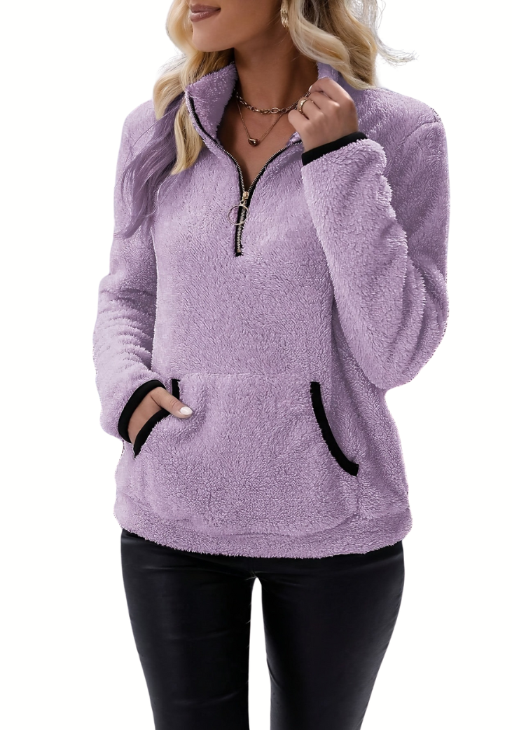 Stijlvolle wintertrui voor dames van fleece, warm en comfortabel.