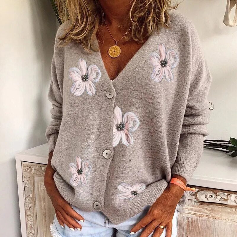 Gebloemd vest voor dames, romantisch en comfortabel, met bloemenpatroon en behaaglijke warmte