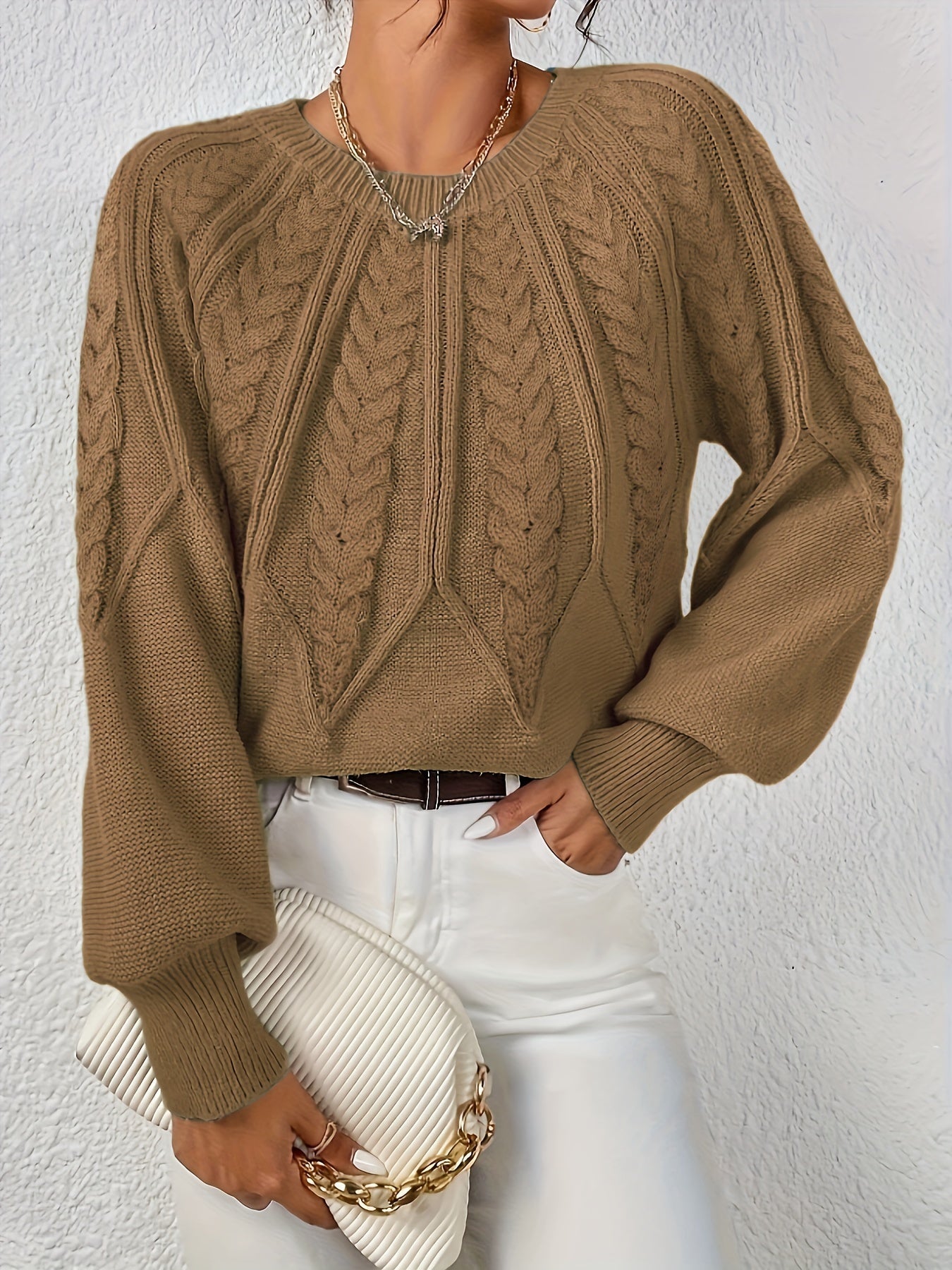 Knusse gebreide trui voor dames, ideaal voor koude winterdagen en gezellige outfits