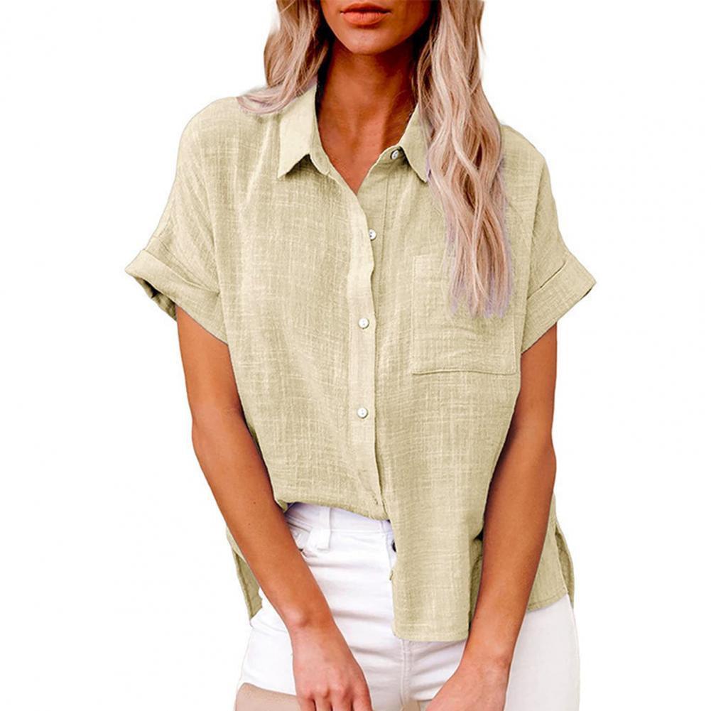 Geraffineerde linnen zomerblouse voor dames - stijlvol, luchtig en perfect voor warme dagen.