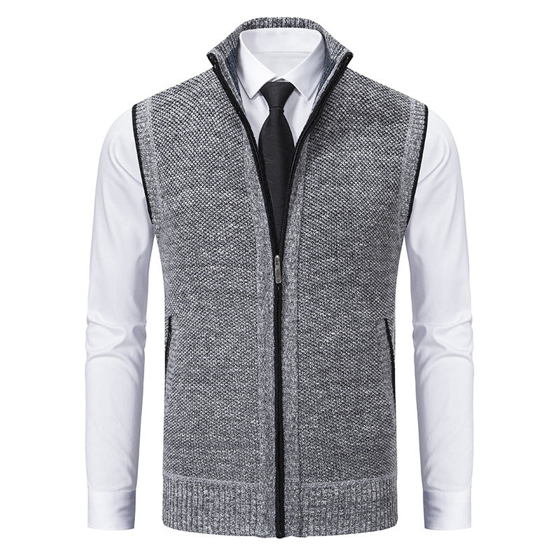 Casual warm gebreid herengilet, ideaal voor herfst- en winterdagen, met verwarmend gebreid materiaal en een praktische ritssluiting voor veelzijdige combinaties.