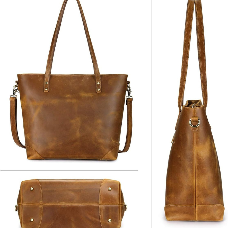 Vintage leren draagtas - Jassi