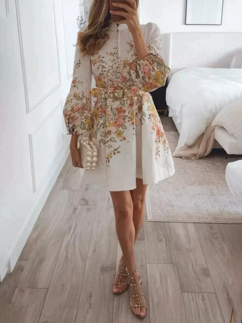 Bedrukte mini-jurk met knoopsluiting - Katriel