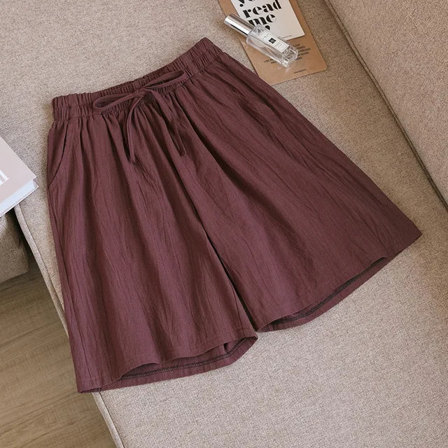 Luchtige katoenen shorts voor dames, perfect voor de zomer met ademend materiaal