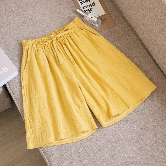 Luchtige katoenen shorts voor dames, perfect voor de zomer met ademend materiaal