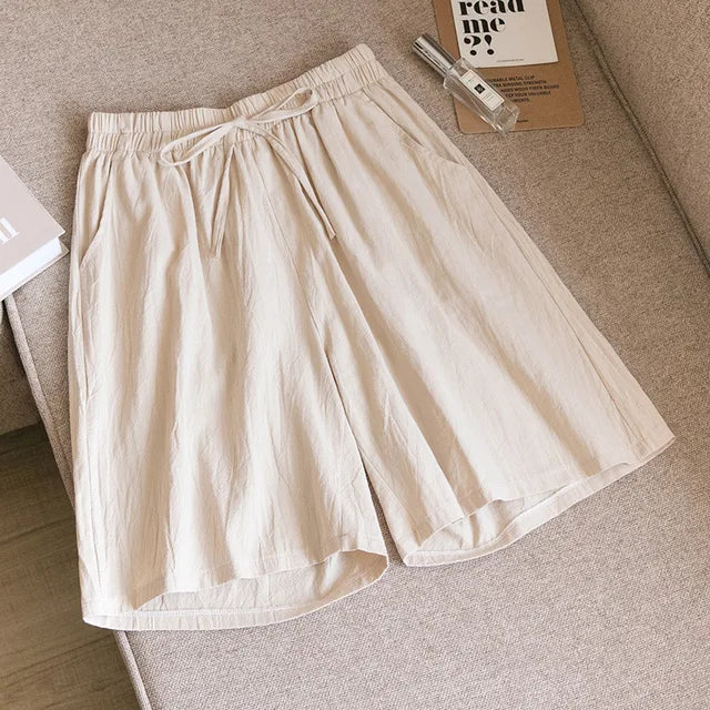 Luchtige katoenen shorts voor dames, perfect voor de zomer met ademend materiaal