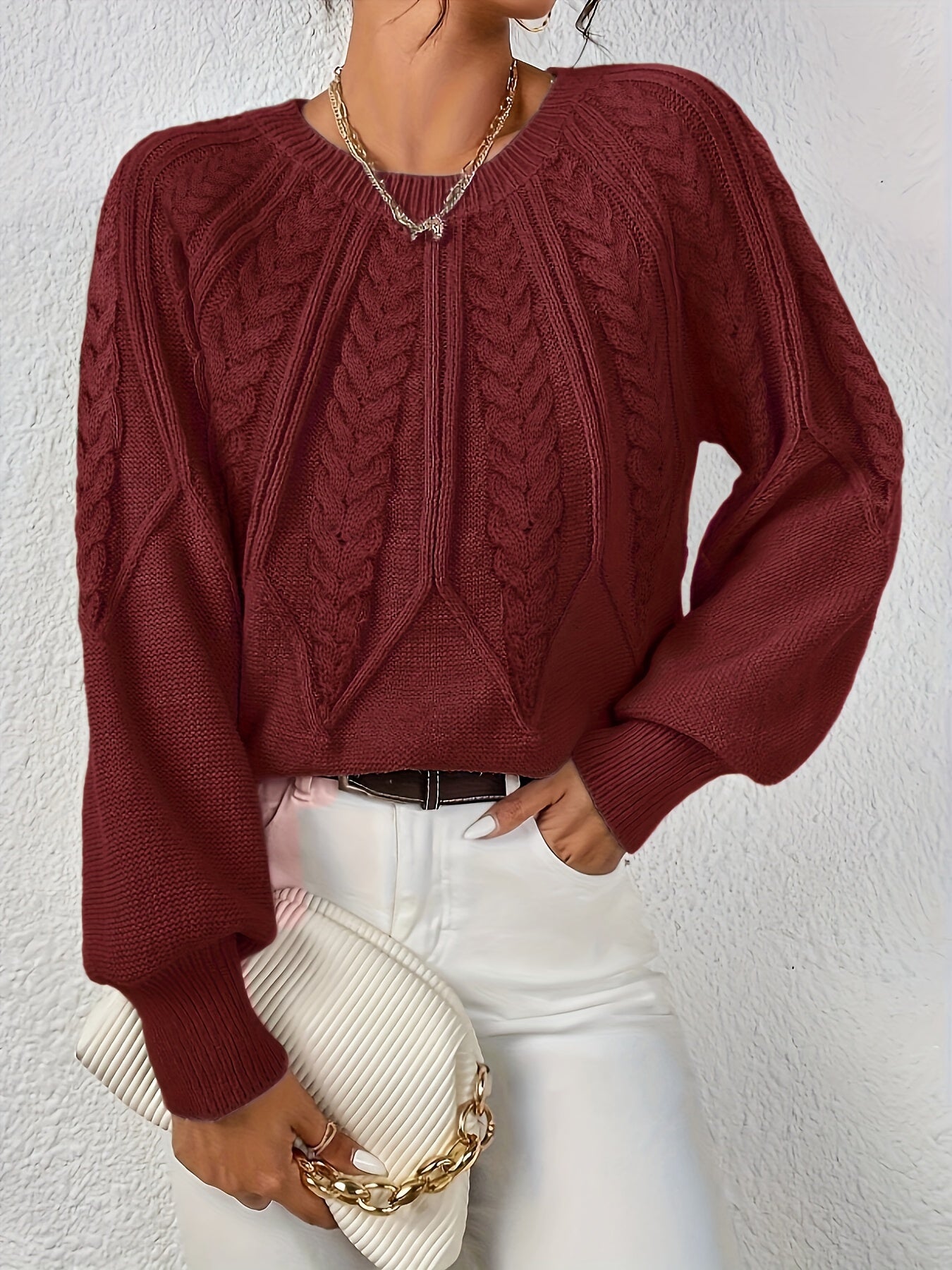 Knusse gebreide trui voor dames, ideaal voor koude winterdagen en gezellige outfits