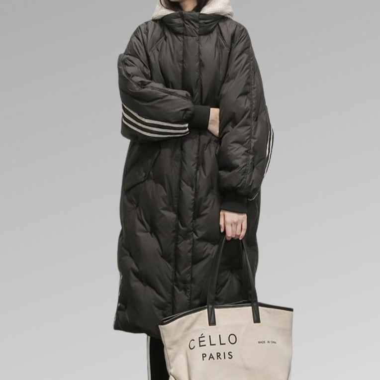 Klassieke lange winterjas voor dames die bescherming en stijl biedt bij koud weer