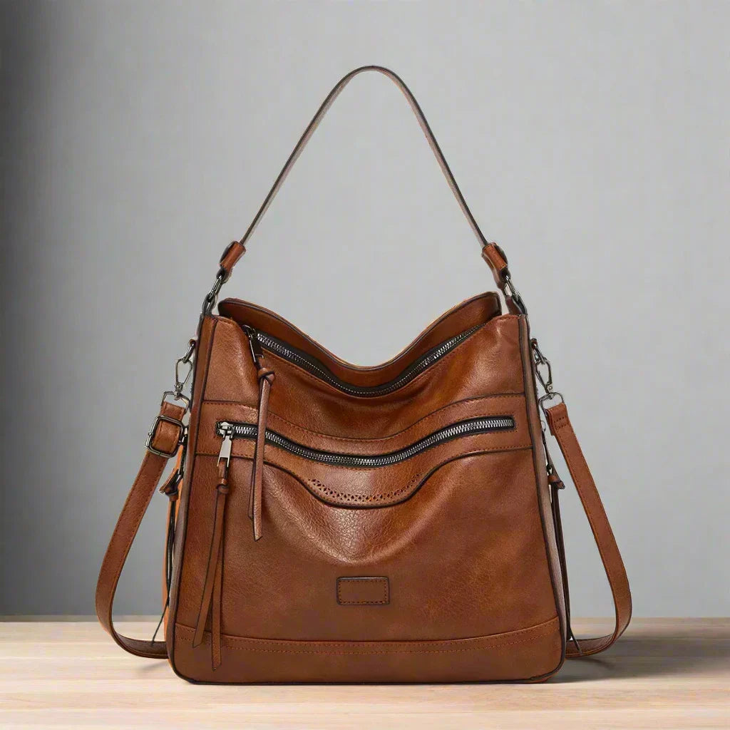Klassieke retro leren tas voor vrouwen, elegant en functioneel voor elke gelegenheid