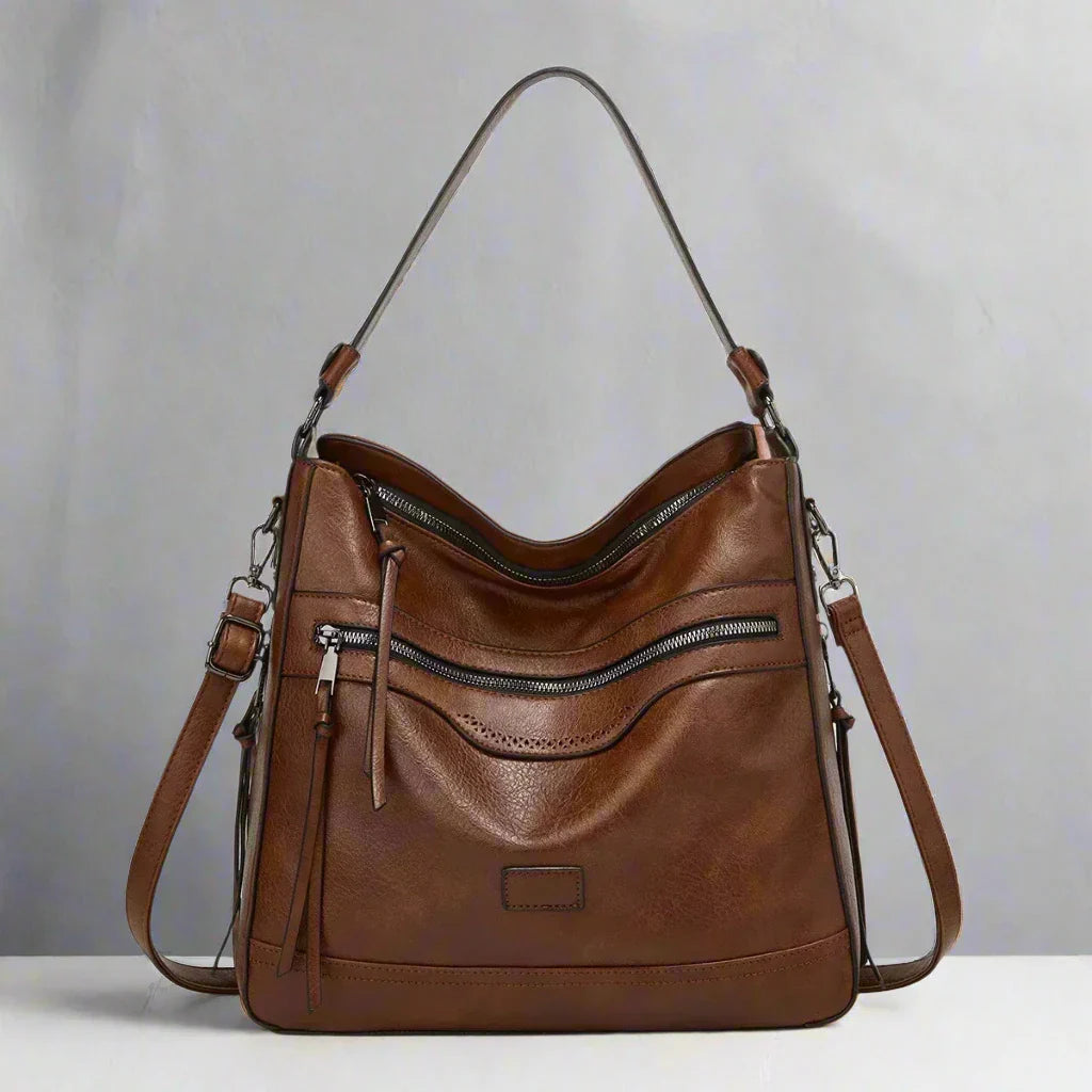 Klassieke retro leren tas voor vrouwen, elegant en functioneel voor elke gelegenheid