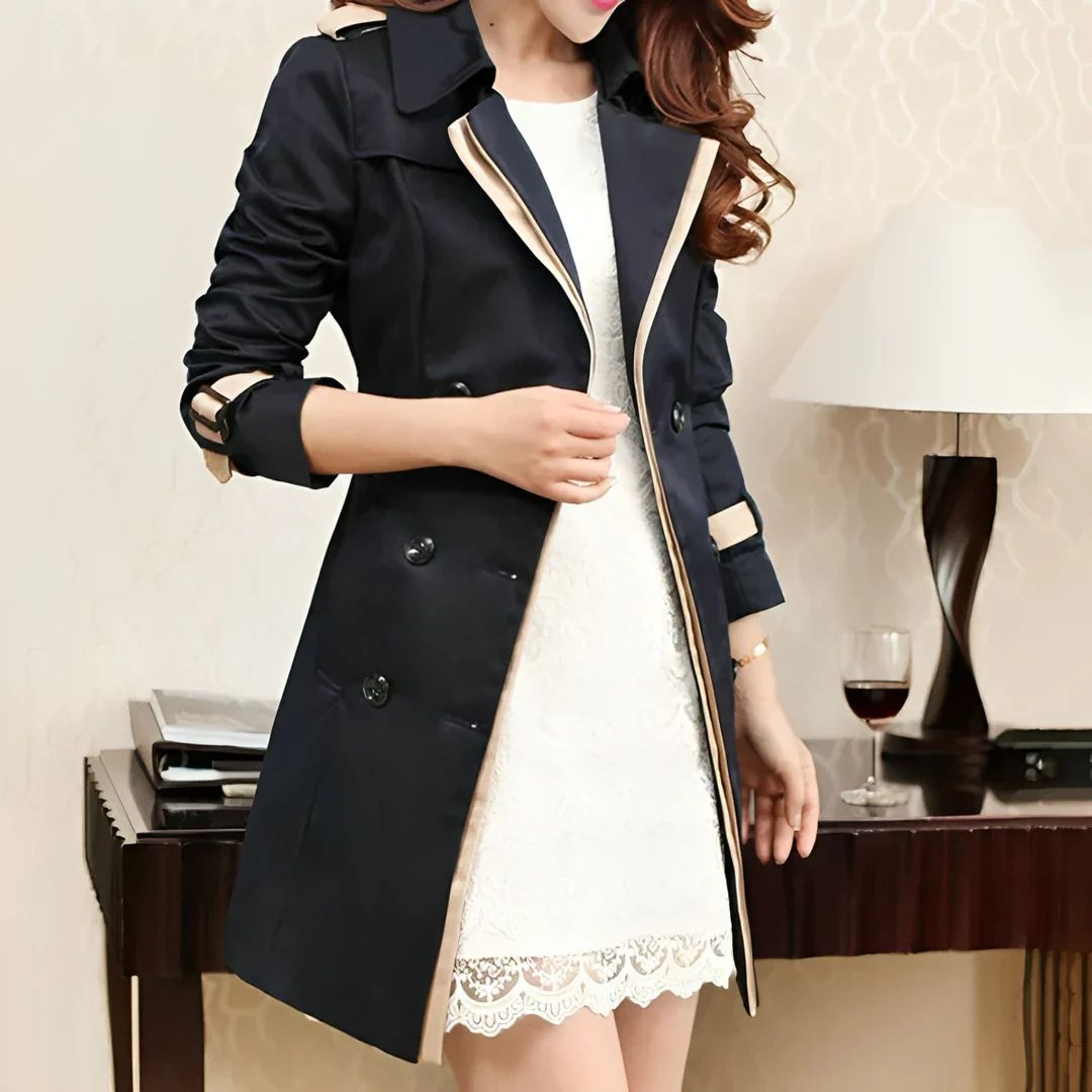 Lange trenchcoat voor dames - elegante en veelzijdige jas, ideaal voor herfst- en winterdagen.
