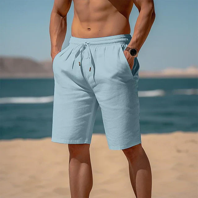 Hoogwaardige linnen shorts voor heren, ideaal voor een stijlvolle zomerse look.