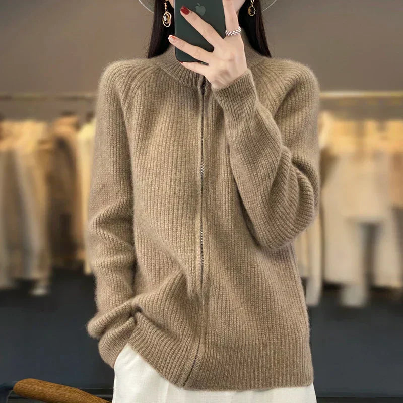 Casual vest met ritssluiting voor dames, ideaal voor koude dagen en ontspannen outfits
