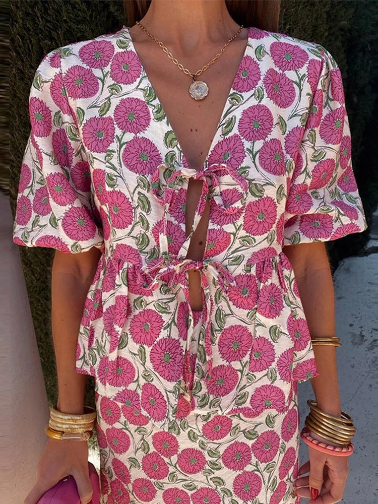 Damestop met bloemenmotief - Vilde