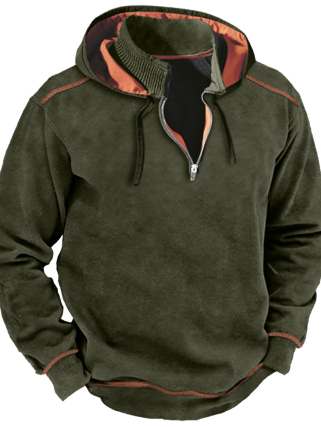 Moderne trui met capuchon voor mannen met een kangoeroezak en verstelbare capuchon, ideaal voor vrije tijd en frisse dagen.