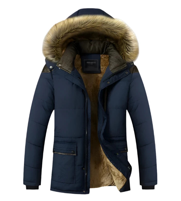 Moderne winterparka met capuchon, ideaal voor koude winterdagen en een stijlvolle verschijning
