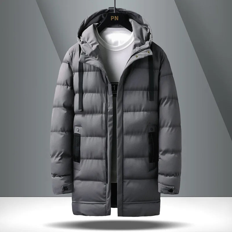 Stijlvolle winterparka voor heren met verstelbare capuchon, elegante details en robuuste thermische isolatie