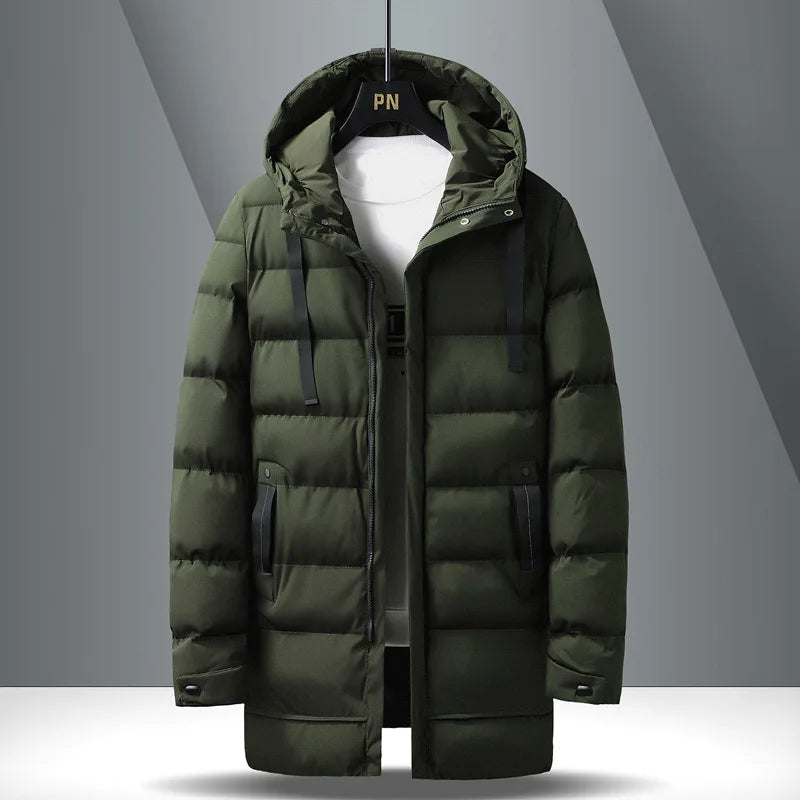 Stijlvolle winterparka voor heren met verstelbare capuchon, elegante details en robuuste thermische isolatie