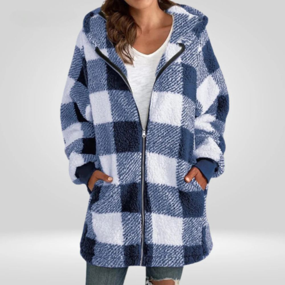 Modieus jas met capuchon voor dames van zacht materiaal, ideaal voor herfst- en winterdagen.