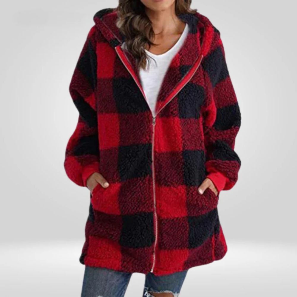 Modieus jas met capuchon voor dames van zacht materiaal, ideaal voor herfst- en winterdagen.