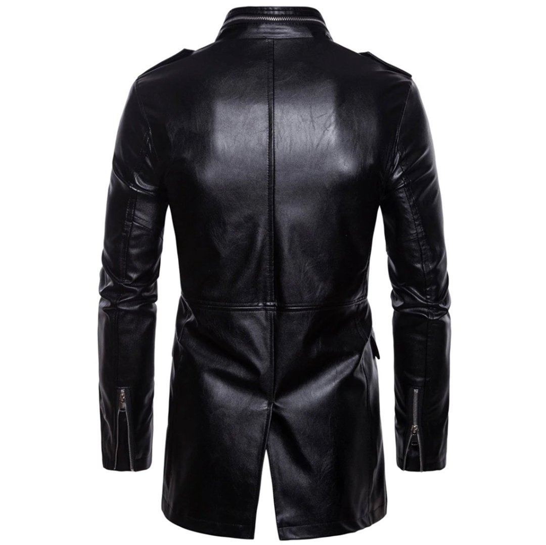 Modische Lederjacke für Männer, ideal für Herbst- und Wintertage.