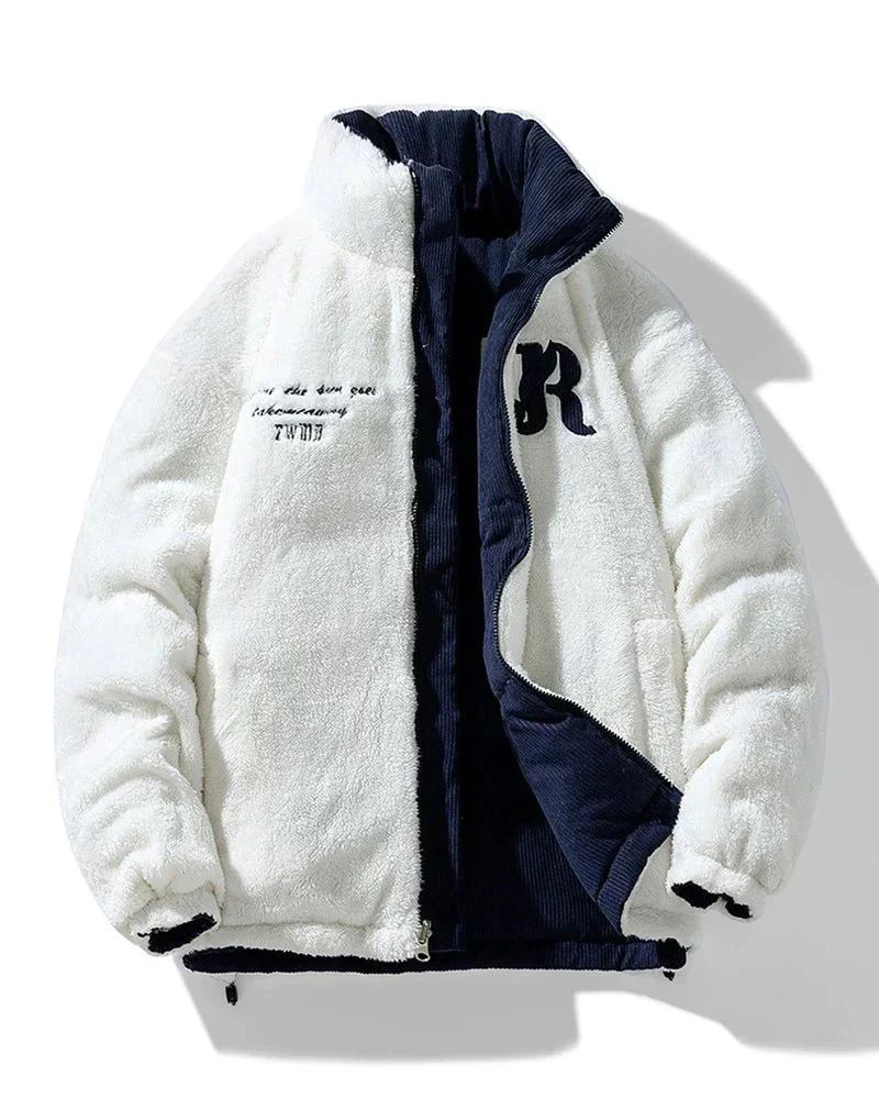 Modieus omkeerbaar winterjack voor heren met een warme voering en waterafstotende buitenlaag, perfect voor herfst- en winterdagen.