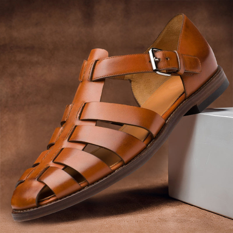 Modieuze leren sandalen voor mannen - stijlvol, ademend en met een antislipzool voor de zomer.