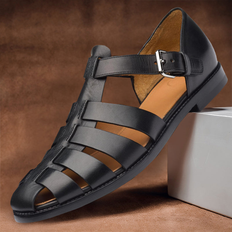 Modieuze leren sandalen voor mannen - stijlvol, ademend en met een antislipzool voor de zomer.