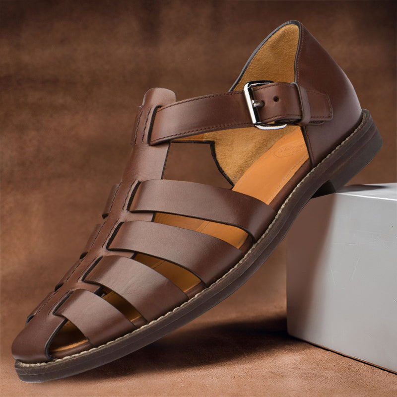 Modieuze leren sandalen voor mannen - stijlvol, ademend en met een antislipzool voor de zomer.