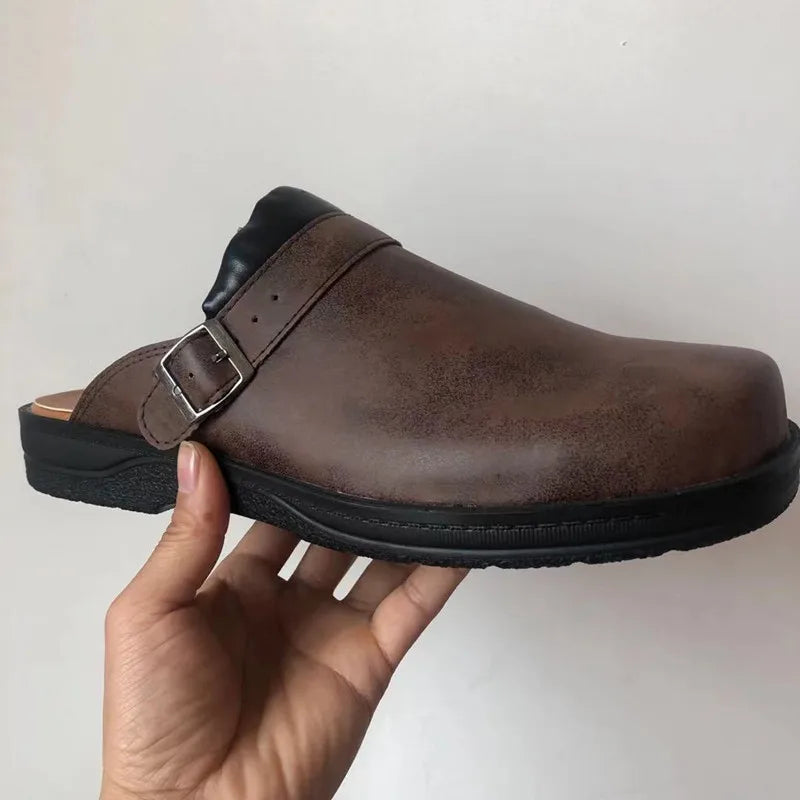 Orthopedische leren pantoffels - Robin