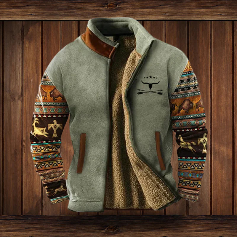 Outdoor fleece winterjack voor heren, ideaal voor warme en comfortabele buitenactiviteiten in de winter