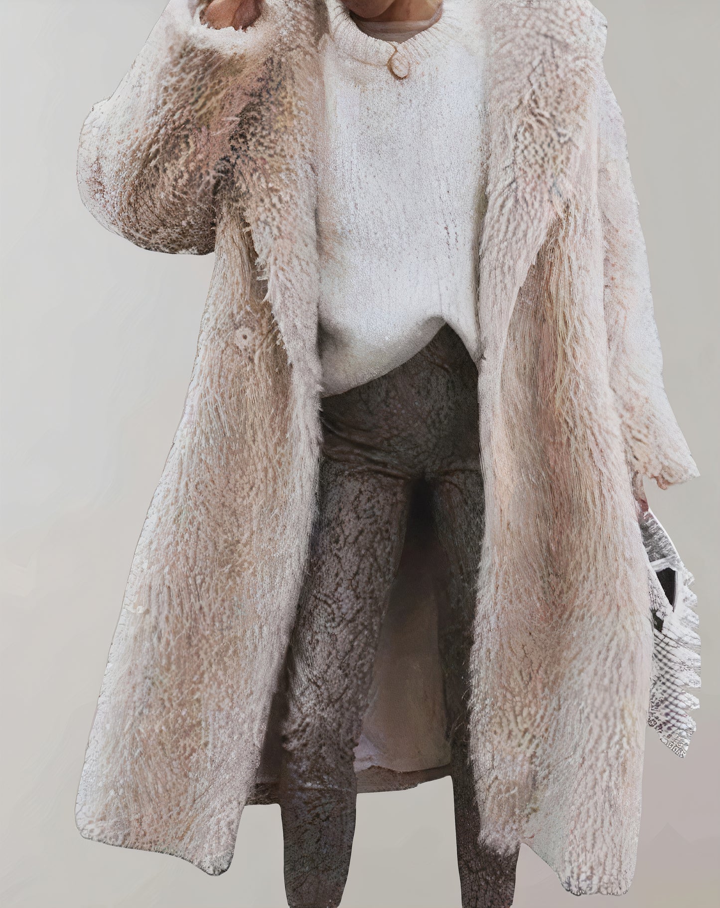 Pluizige, warme jas voor dames, ideaal voor koude herfst- en winterdagen, met zacht materiaal en een elegante look