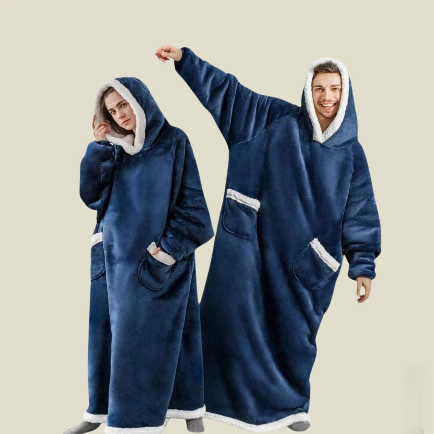 Pluizige deken met capuchon voor mannen en vrouwen - ideaal voor gezellige herfst- en winterdagen