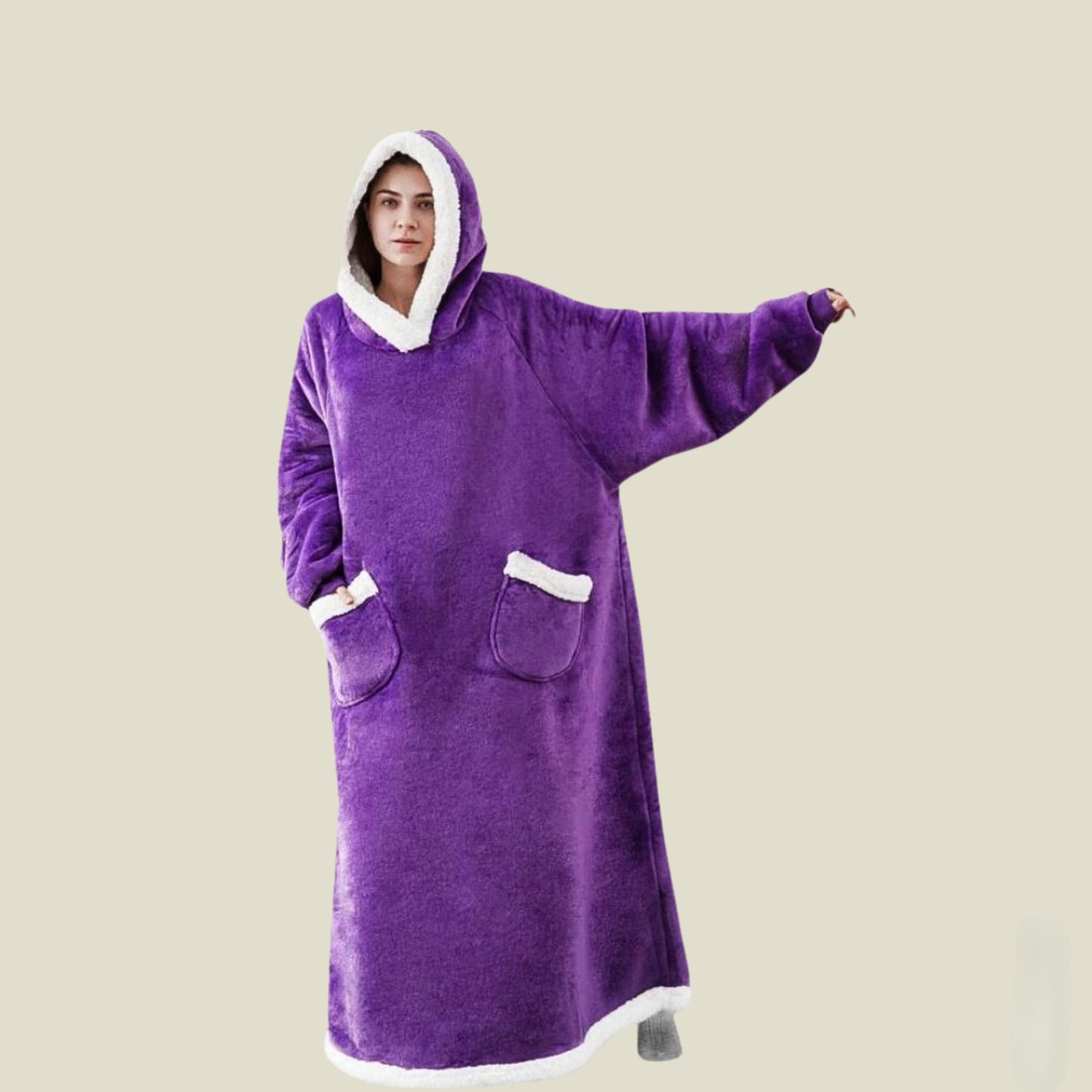 Pluizige deken met capuchon voor mannen en vrouwen - ideaal voor gezellige herfst- en winterdagen
