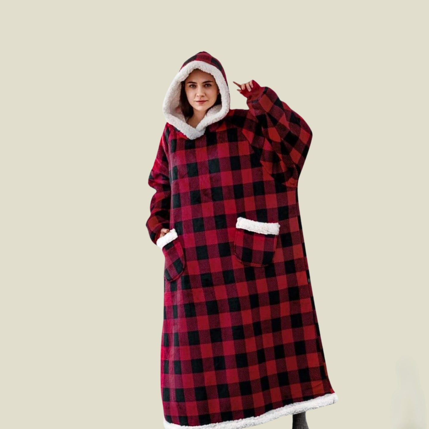 Pluizige deken met capuchon voor mannen en vrouwen - ideaal voor gezellige herfst- en winterdagen