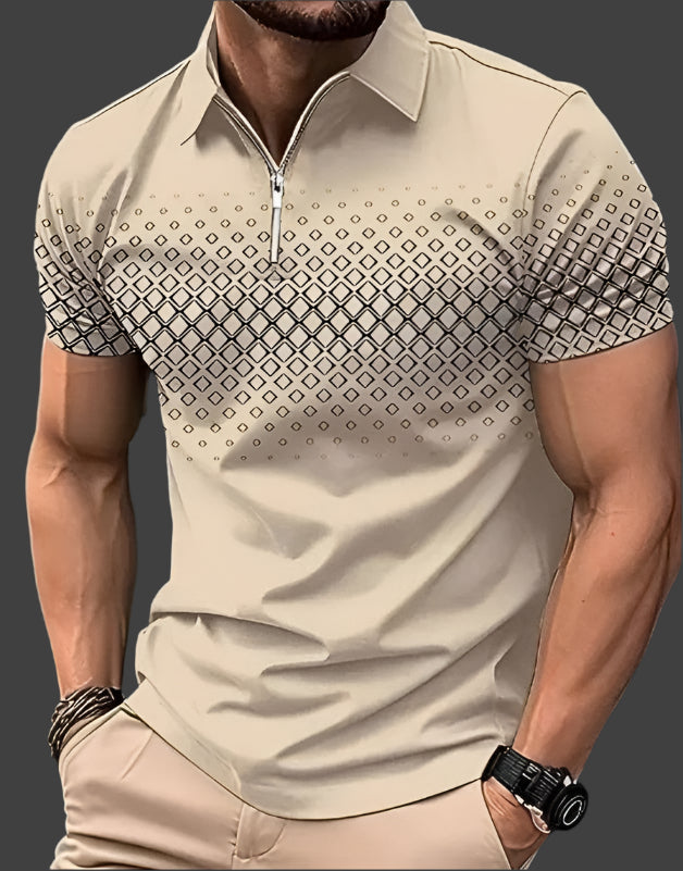 Elegant poloshirt voor heren met ruitpatroon – ideaal voor de zomer.