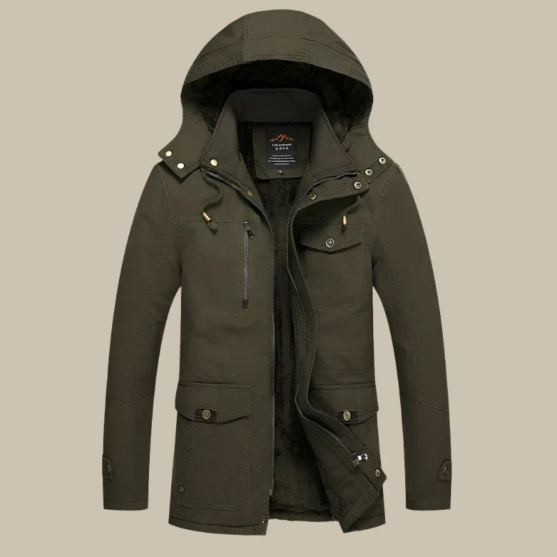 Premium winterjas voor mannen met hoogwaardige materialen en isolatie, ideaal voor bescherming tegen de winterse kou
