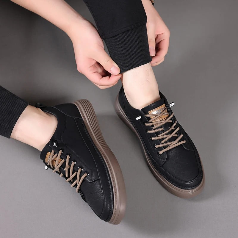 Echt leren herenschoenen, ideaal voor de herfst en winter, leer van hoge kwaliteit met een comfortabele zool en antislipzool.