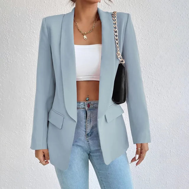 Stijlvolle blazer voor dames, ideaal voor elegante en casual outfits, met hoogwaardig materiaal en praktische zakken.