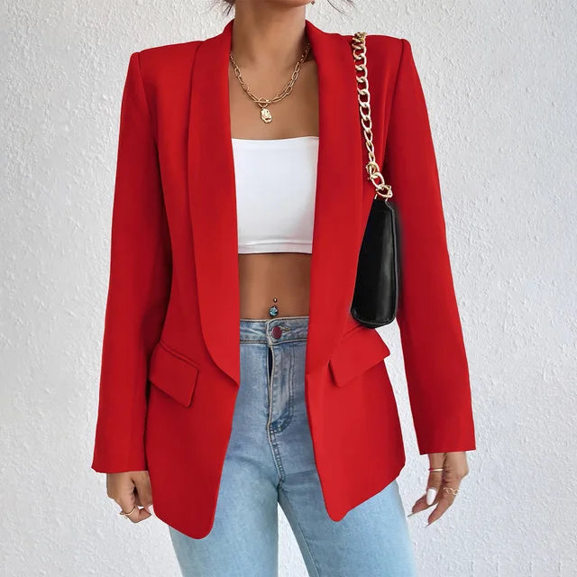 Stijlvolle blazer voor dames, ideaal voor elegante en casual outfits, met hoogwaardig materiaal en praktische zakken.